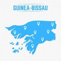 mapa simples da Guiné-Bissau com ícones do mapa vetor