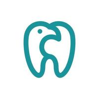 fofa pássaro dental linha simples logotipo vetor