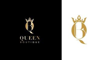 rainha luxo logotipo vetor ouro cor