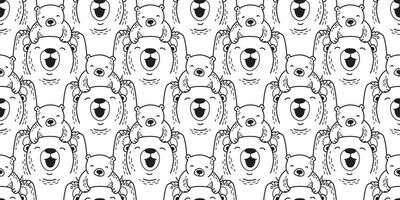 Urso desatado padronizar vetor polar Urso família isolado papel de parede fundo desenho animado branco