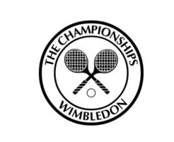 Wimbledon a campeonatos logotipo Preto símbolo torneio aberto tênis Projeto vetor abstrato ilustração