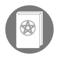 ilustração simples de livro com conceito de pentagrama para o dia de halloween vetor