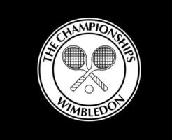 Wimbledon a campeonatos branco símbolo logotipo torneio aberto tênis Projeto vetor abstrato ilustração com Preto fundo