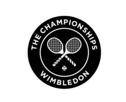 Wimbledon tênis símbolo Preto logotipo a campeonatos aberto torneio Projeto vetor abstrato ilustração