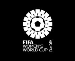 fifa mulheres mundo copo australie Novo zelândia 2023 branco oficial logotipo mundial campeão símbolo Projeto abstrato vetor ilustração com Preto fundo