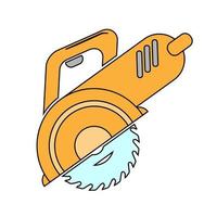 ícone simples de serra circular de ferramentas de trabalho vetor
