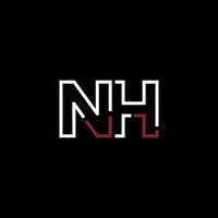 abstrato carta nh logotipo Projeto com linha conexão para tecnologia e digital o negócio empresa. vetor