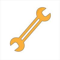 ilustração simples do ícone de chave inglesa para aplicativos e sites conceito de ferramenta de trabalho vetor