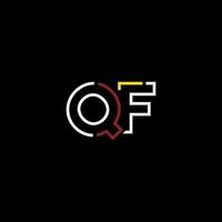abstrato carta qf logotipo Projeto com linha conexão para tecnologia e digital o negócio empresa. vetor