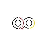 abstrato carta qo logotipo Projeto com linha conexão para tecnologia e digital o negócio empresa. vetor