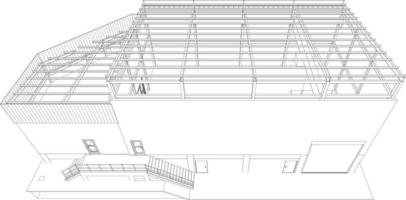 ilustração 3D do projeto de construção vetor