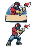 desenho animado estilo mascote do lenhador vetor