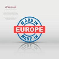 fez dentro Europa ícone dentro plano estilo. fabricado ilustração pictograma. produzir placa o negócio conceito. vetor