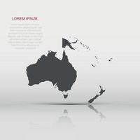 Austrália e Oceânia mapa ícone dentro plano estilo. localização ilustração pictograma. país geografia placa o negócio conceito. vetor