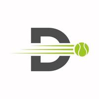 inicial carta d tênis logotipo. tênis Esportes logótipo símbolo modelo vetor