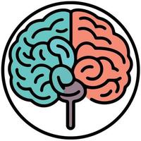 cor humano cérebro logotipo vetor