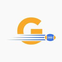 carta g rúgbi, futebol logotipo combinar com rúgbi bola ícone para americano futebol clube símbolo vetor
