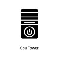 CPU torre vetor sólido ícones. simples estoque ilustração estoque