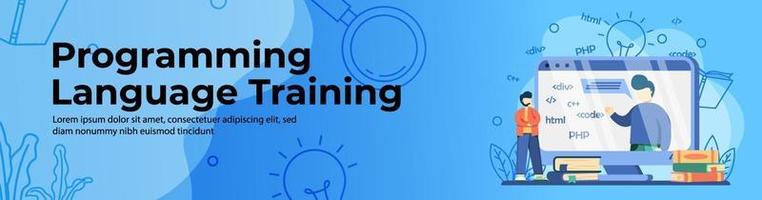 banner web de treinamento em linguagem de programação