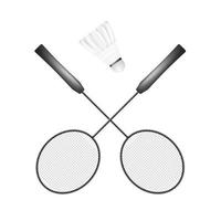 peteca e Preto raquete. badminton - esporte equipamento. vetor ilustração isolado em branco fundo