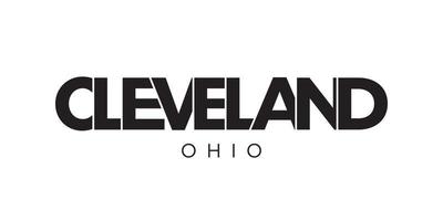 cleveland, ohio, EUA tipografia slogan Projeto. América logotipo com gráfico cidade letras para impressão e rede. vetor