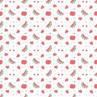 padrão de frutas sem costura. fundo de doodle com ícones de frutas. fundo de frutas vetor