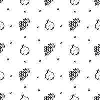 padrão de frutas sem costura. fundo de doodle com ícones de frutas. fundo de frutas vetor