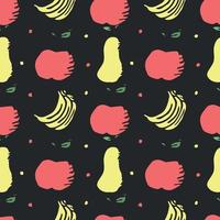 padrão de frutas sem costura. fundo de doodle com ícones de frutas. fundo de frutas vetor