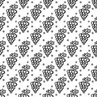 padrão de uva sem costura. doodle vector com ícones de uva. padrão de uva vintage