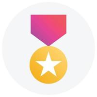 gradiente cor ícone para classificação medalha. vetor