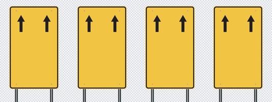 sinal de trânsito amarelo, sinais de placa rodoviária isolados em fundo transparente. ilustração vetorial eps 10 vetor
