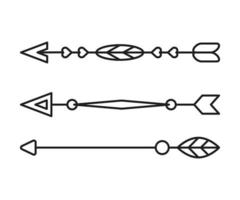 ilustração de arte de linha de decoração de setas vetor