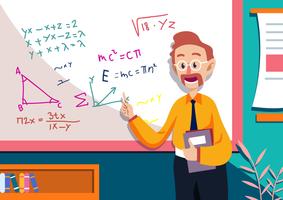 Ilustração de professor de matemática vetor
