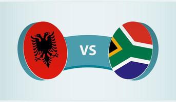 Albânia versus sul África, equipe Esportes concorrência conceito. vetor