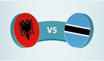 Albânia versus Botsuana, equipe Esportes concorrência conceito. vetor
