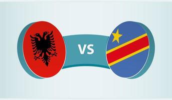 Albânia versus dr Congo, equipe Esportes concorrência conceito. vetor