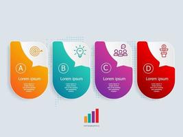 modelo de elemento de infográficos de linha do tempo horizontal com ícones de negócios vetor