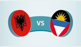 Albânia versus Antígua e barbuda, equipe Esportes concorrência conceito. vetor