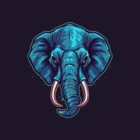 uma logotipo do uma de elefante cabeça, projetado dentro esports ilustração estilo vetor
