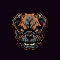 uma logotipo do uma zumbi cachorro cabeça, projetado dentro esports ilustração estilo vetor