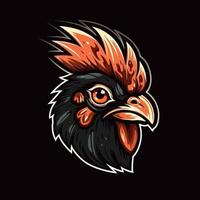 uma logotipo do uma galo cabeça, projetado dentro esports ilustração estilo mascote Projeto vetor