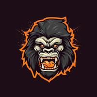 uma logotipo do uma Bravo macaco cabeça, projetado dentro esports ilustração estilo vetor