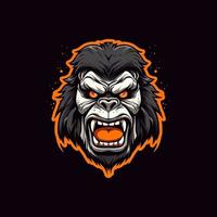 uma logotipo do uma Bravo macaco cabeça, projetado dentro esports ilustração estilo vetor