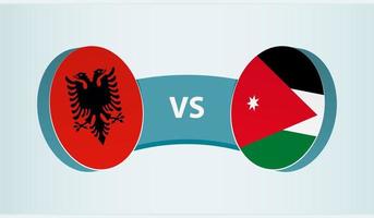 Albânia versus Jordânia, equipe Esportes concorrência conceito. vetor