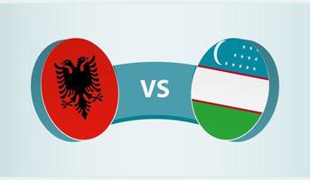 Albânia versus uzbequistão, equipe Esportes concorrência conceito. vetor