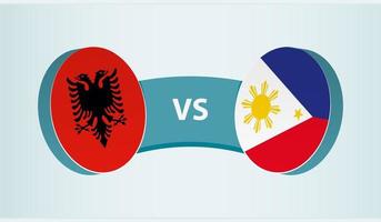 Albânia versus Filipinas, equipe Esportes concorrência conceito. vetor