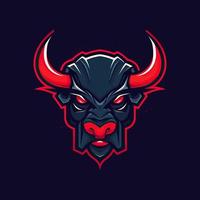 uma logotipo do uma Bravo touro diabo cabeça, projetado dentro esports ilustração estilo vetor