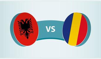 Albânia versus romênia, equipe Esportes concorrência conceito. vetor