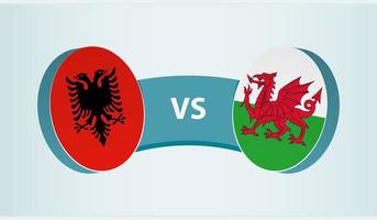 Albânia versus País de Gales, equipe Esportes concorrência conceito. vetor