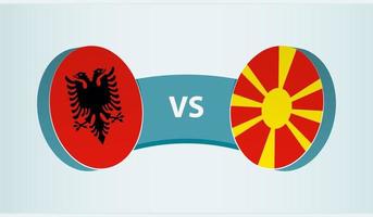 Albânia versus macedônia, equipe Esportes concorrência conceito. vetor